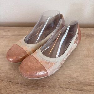 Mephisto Elettra Captoe Ballet Flat‎ Slip On Metallic Pink Size 8